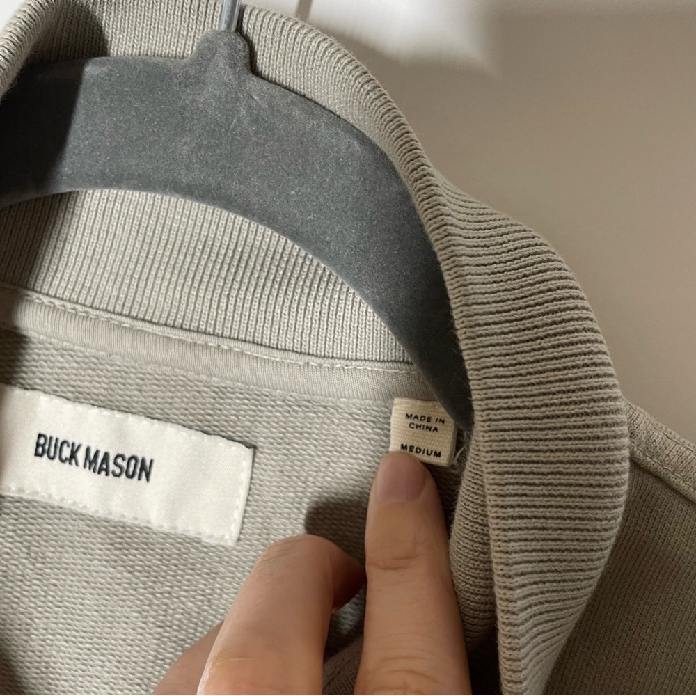 Buck Mason Mens Flint Grey Venice Wash Brushed Loopback Track Jacket Size Medium - Picture 4 of 8